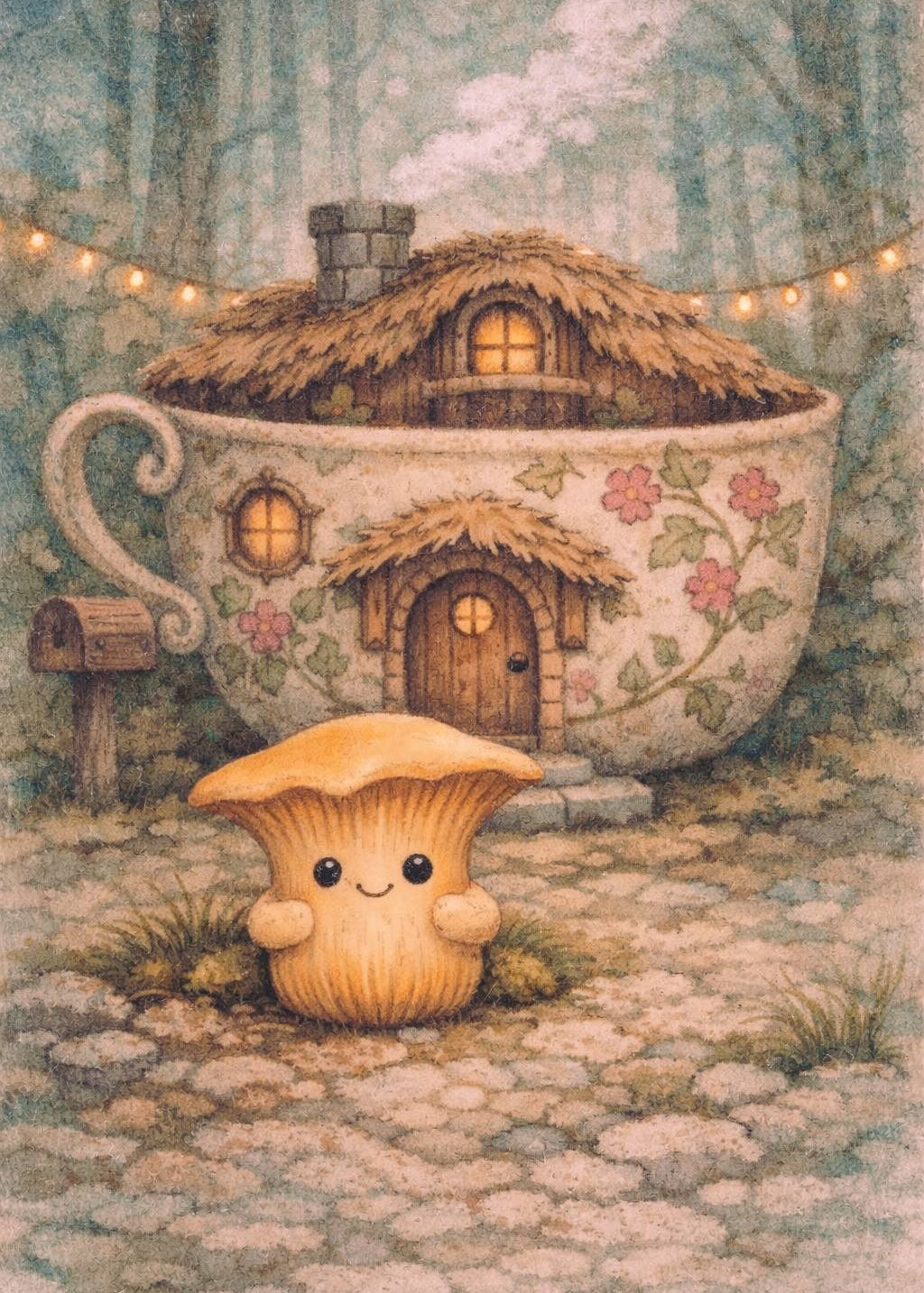 Little Chanterelle - Teacup Cottage | Cottagecore Art Print