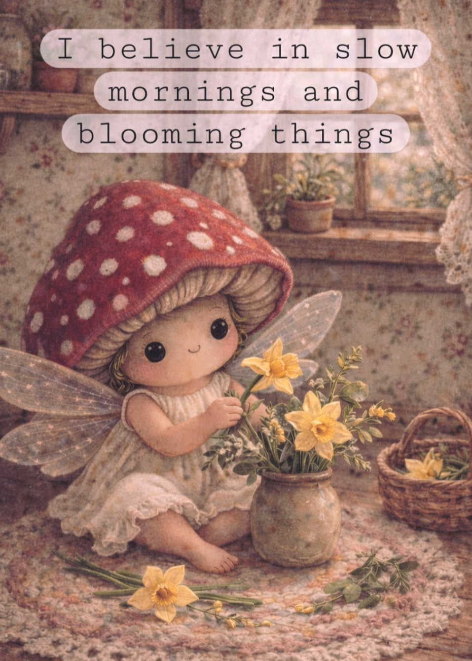Mushroom Fairy-Godmother - Blooming Things Meme | Cottagecore Art Print