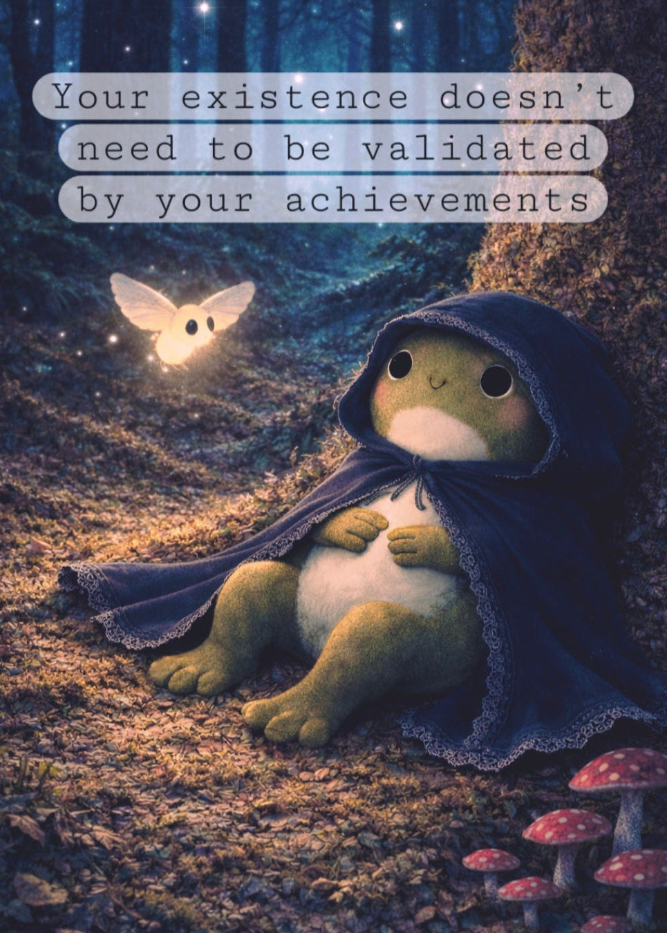 Forest Frog - Wise Moth Meme | Cottagecore Art Print