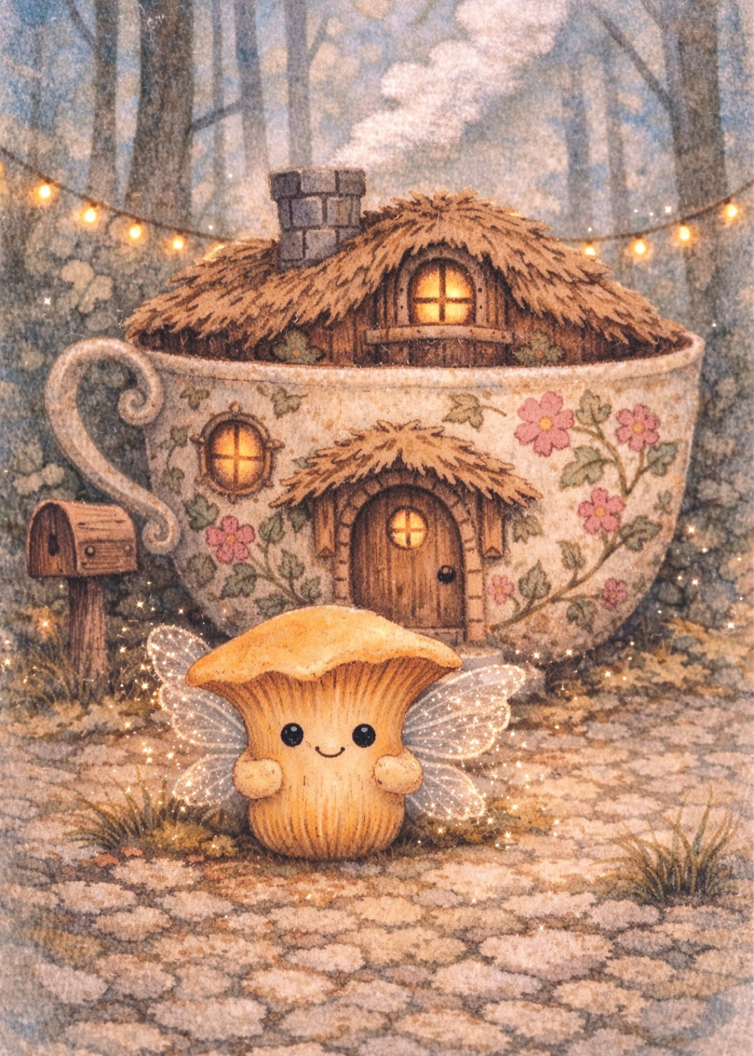 Little Chanterelle - Magical Fairy | Cottagecore Art Print