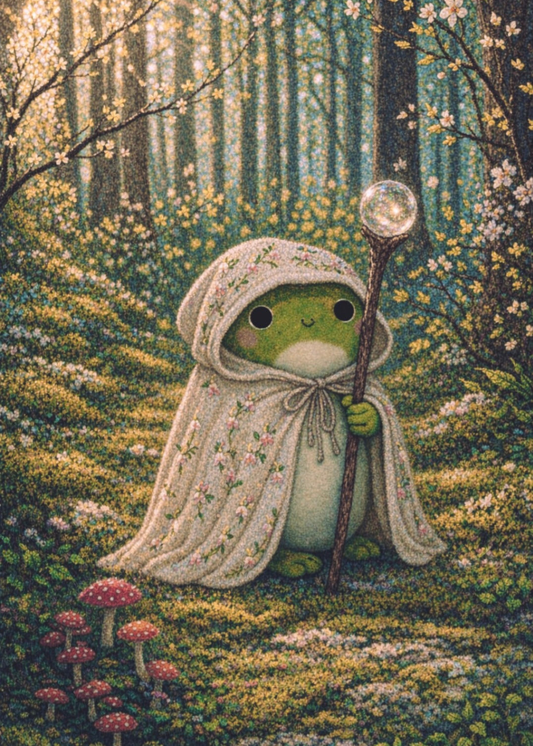 Forest Frog - Whimsical Spring Forest | Cottagecore Art Print