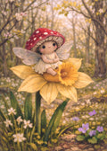 Mushroom Fairy-Godmother - Daffodil Daydream | Cottagecore Art Print