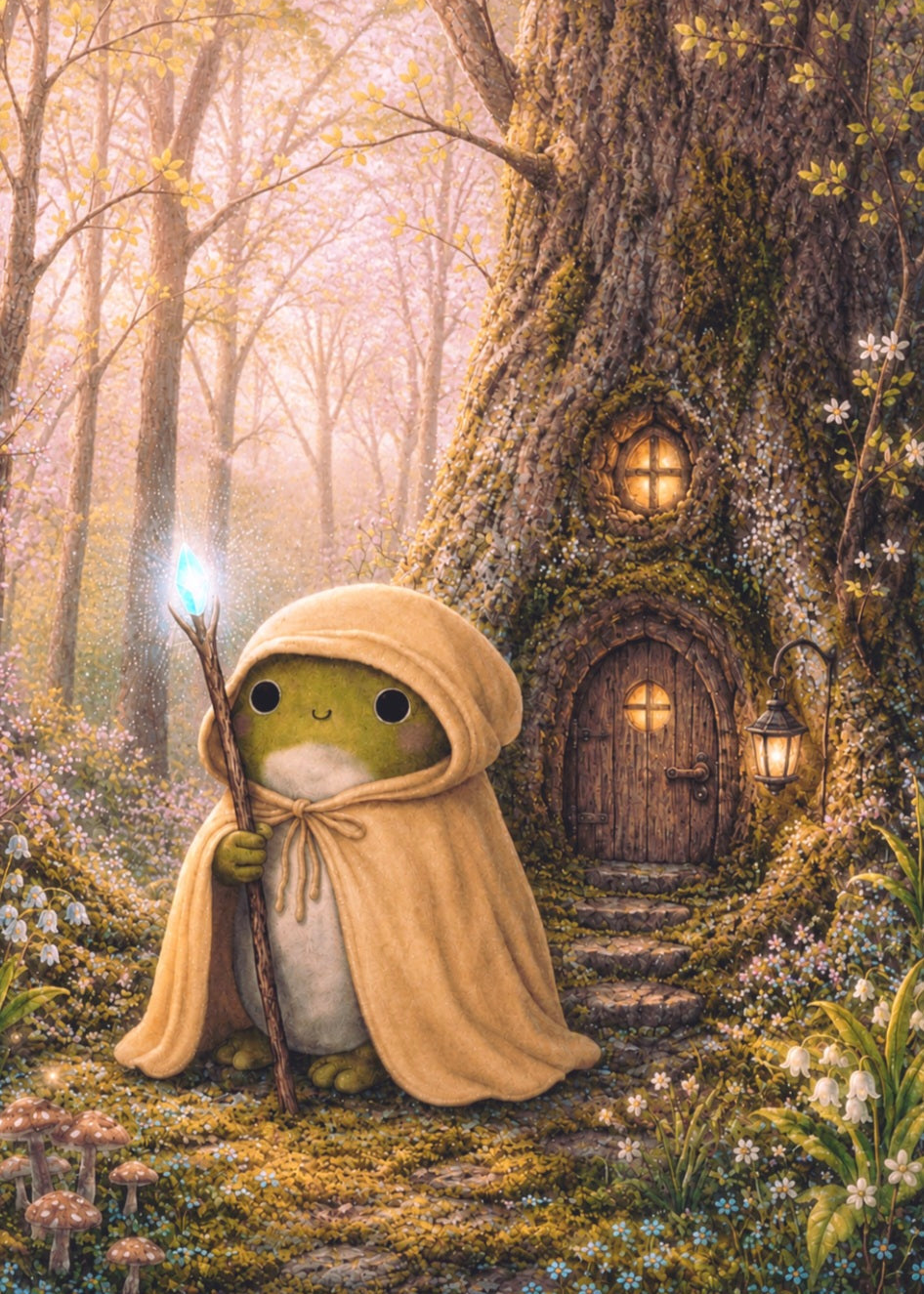 Forest Frog - Elder Tree Cottage | Cottagecore Art Print