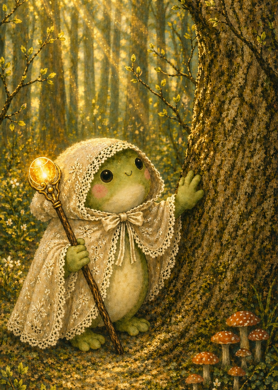 Forest Frog - Ancient Goldenwood | Cottagecore Art Print