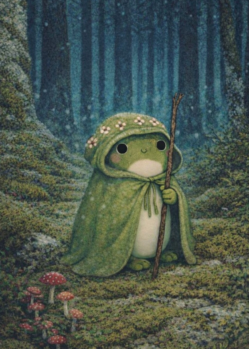 Forest Frog - Whimsical Wanderer | Cottagecore Art Print