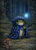 Forest Frog - Budding Magic | Cottagecore Art Print